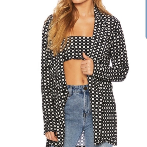 NWT Beach Riot Checkered Blake Blazer Small - Picture 2 of 6